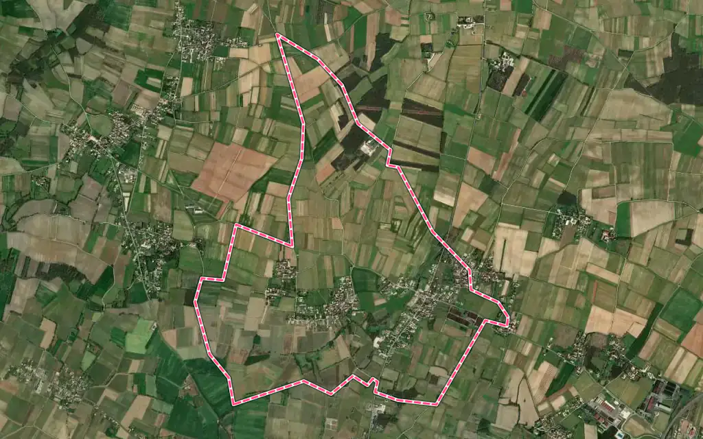 Vue satellite de Les Métairies avec ses contours administratifs