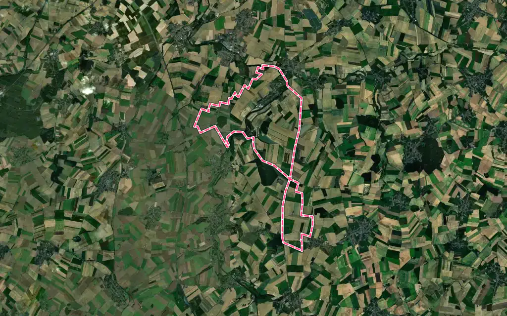 Vue satellite de Les Rues-des-Vignes avec ses contours administratifs