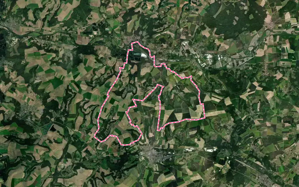 Vue satellite de Les Septvallons avec ses contours administratifs