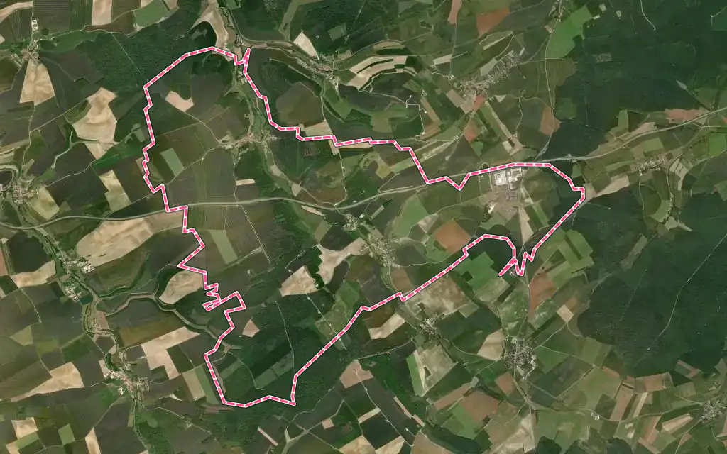 Vue satellite de Les Souhesmes-Rampont avec ses contours administratifs
