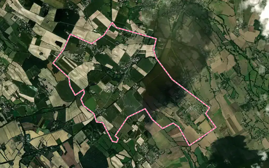Vue satellite de Lescout avec ses contours administratifs