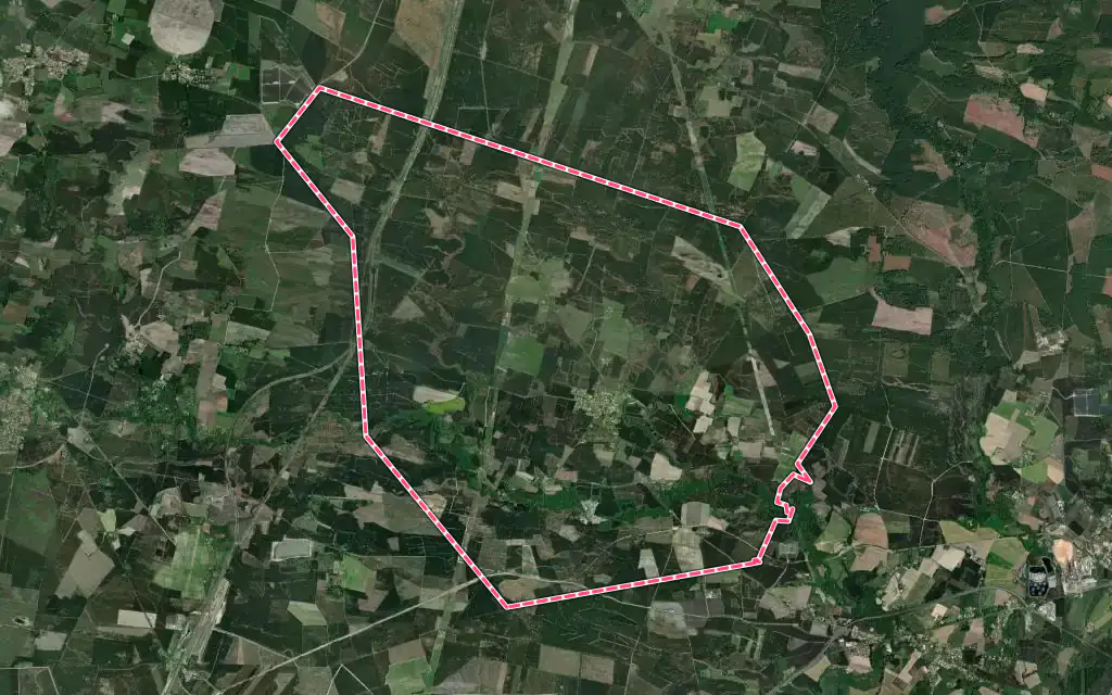 Vue satellite de Lesgor avec ses contours administratifs