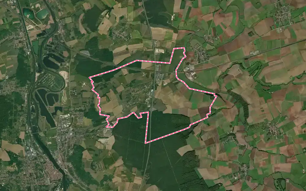 Vue satellite de Lesménils avec ses contours administratifs