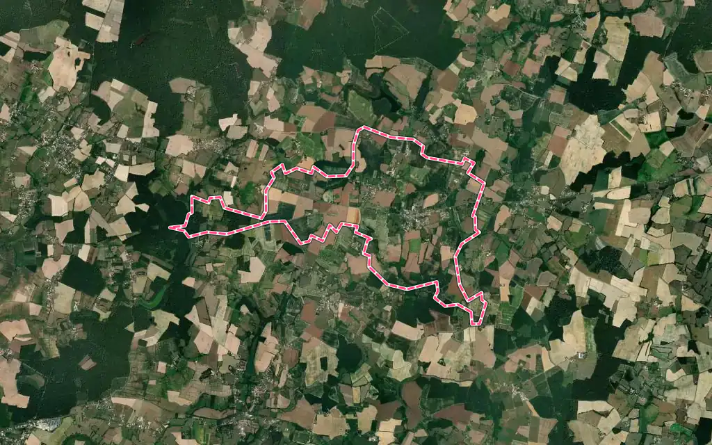 Vue satellite de Lessard-en-Bresse avec ses contours administratifs