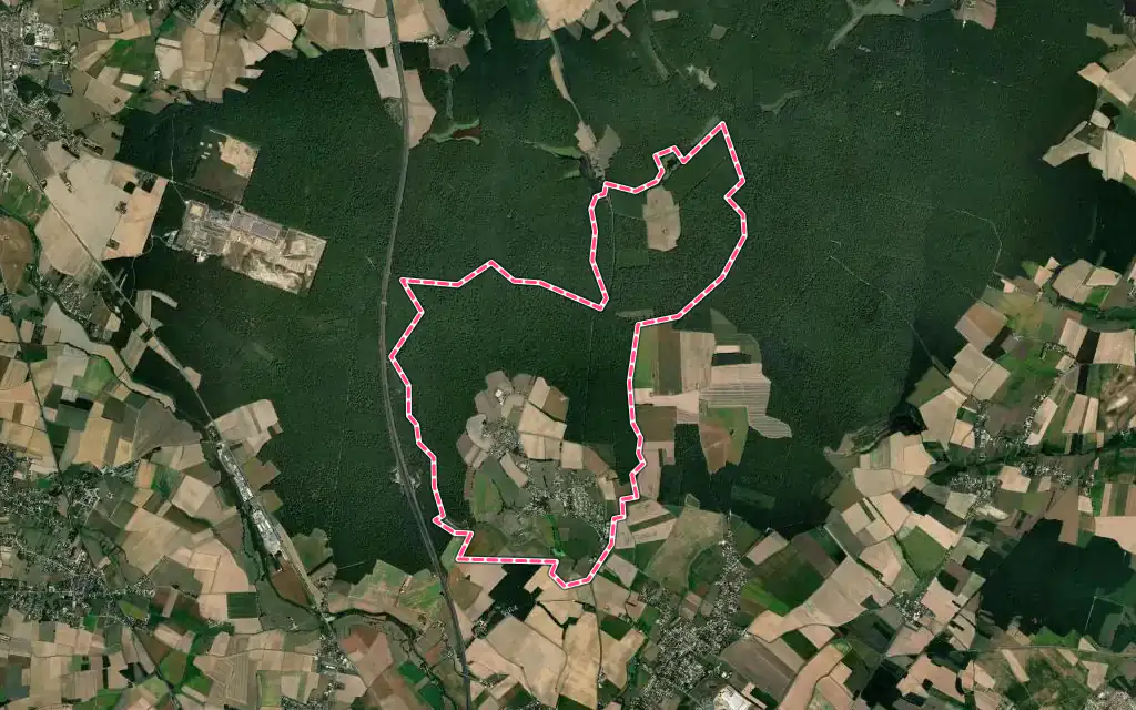 Vue satellite de Lessard-le-National avec ses contours administratifs