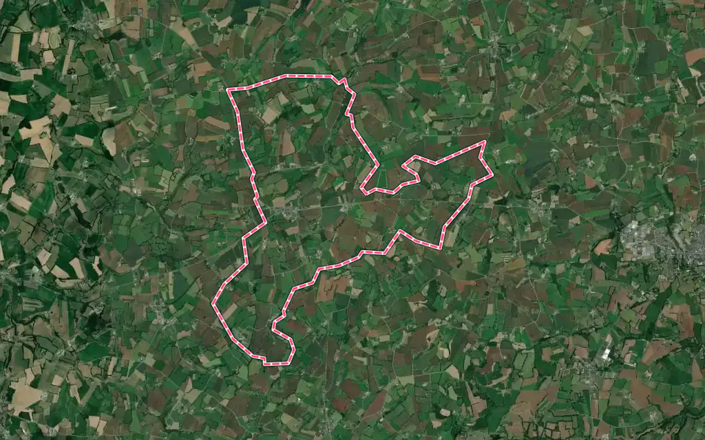 Vue satellite de Levaré avec ses contours administratifs