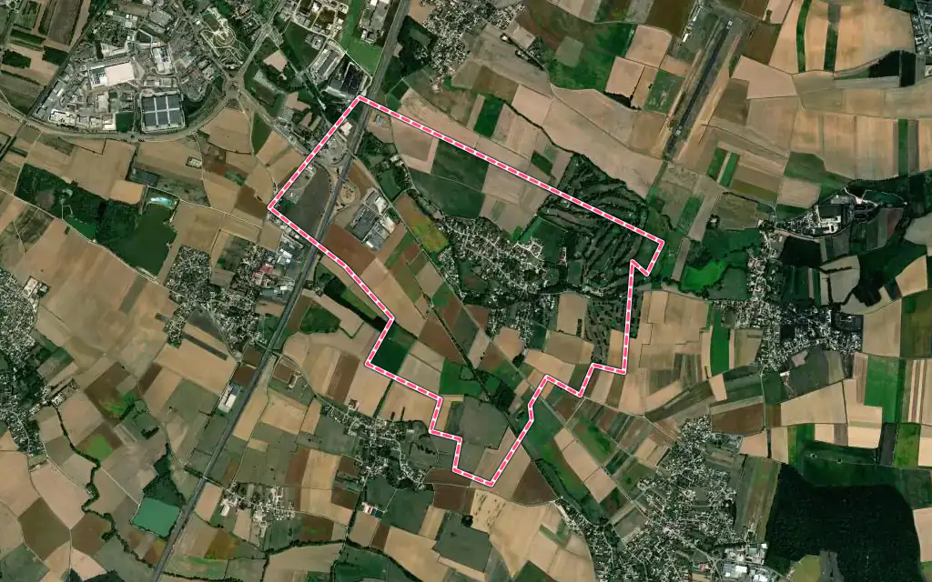 Vue satellite de Levernois avec ses contours administratifs