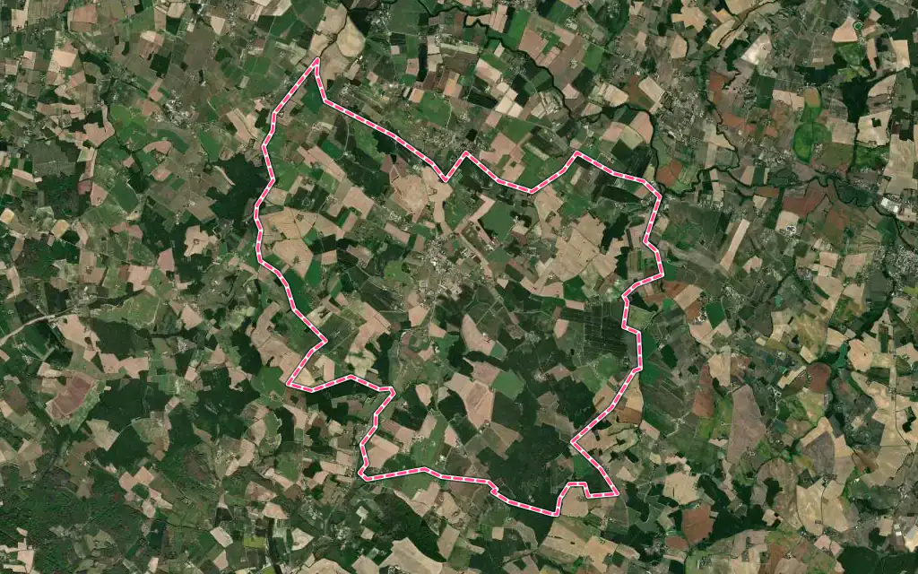 Vue satellite de Lévignac-de-Guyenne avec ses contours administratifs