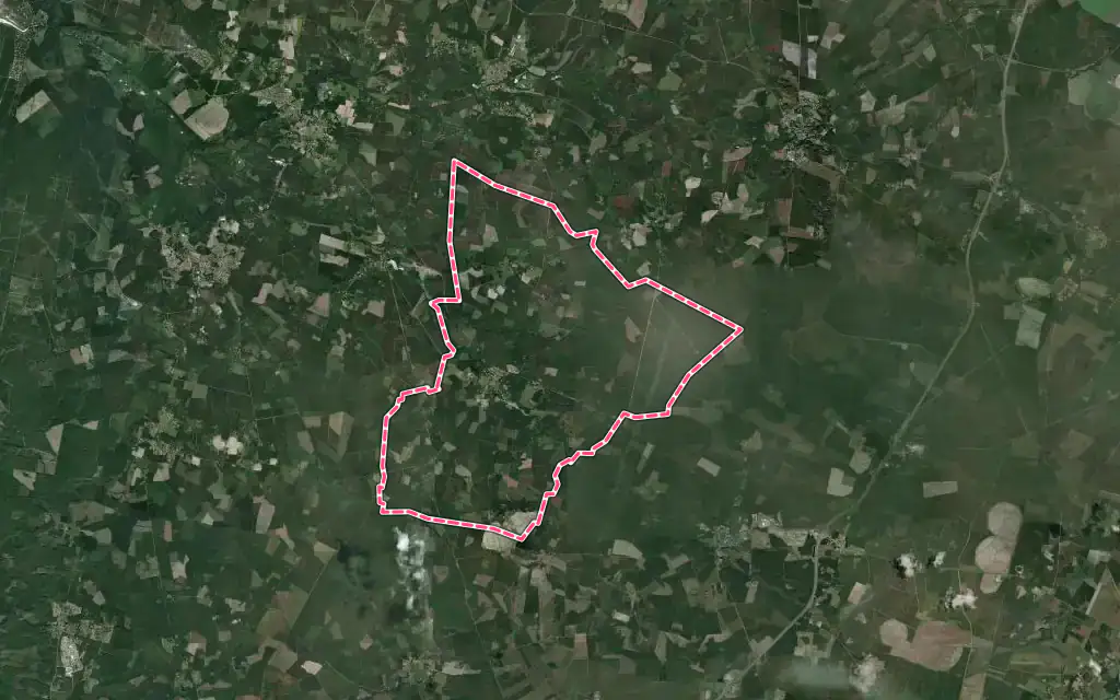 Vue satellite de Lévignacq avec ses contours administratifs
