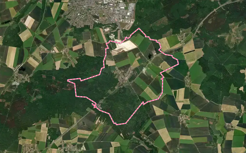 Vue satellite de Lévignen avec ses contours administratifs