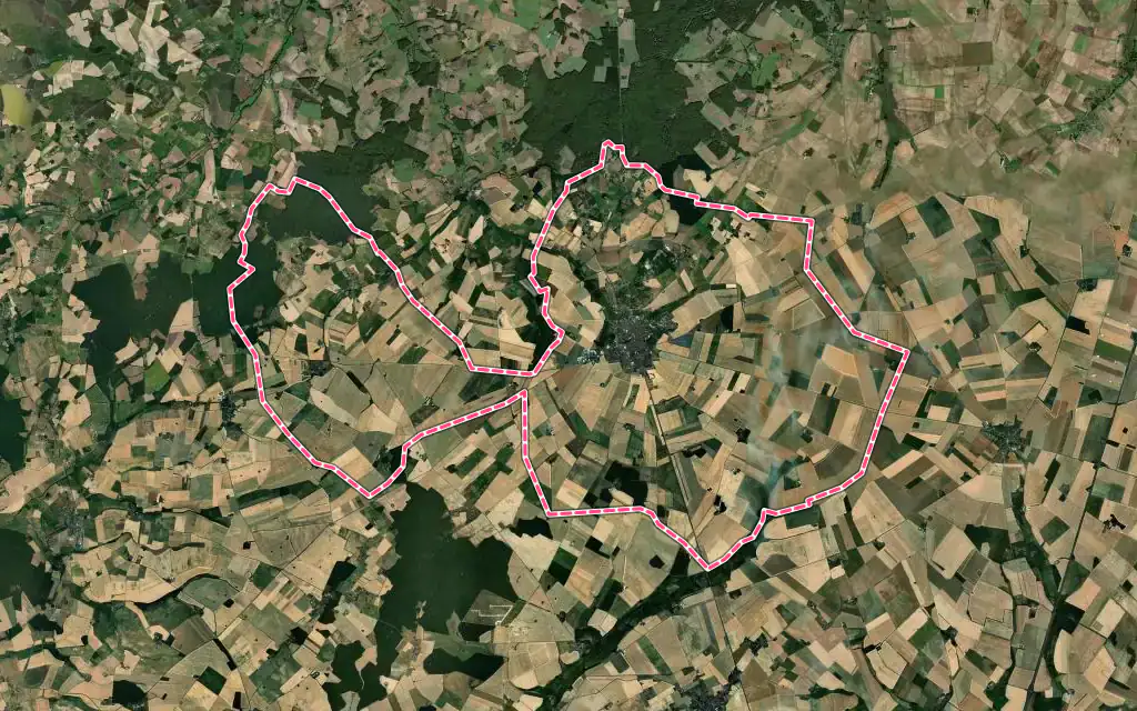 Vue satellite de Levroux avec ses contours administratifs