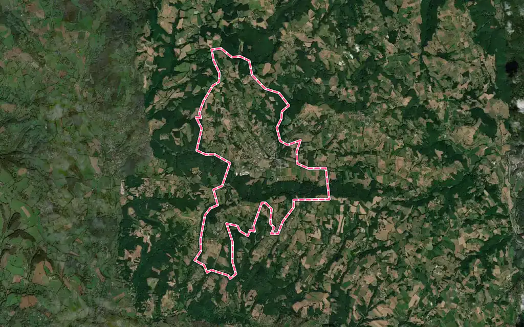 Vue satellite de Leyme avec ses contours administratifs