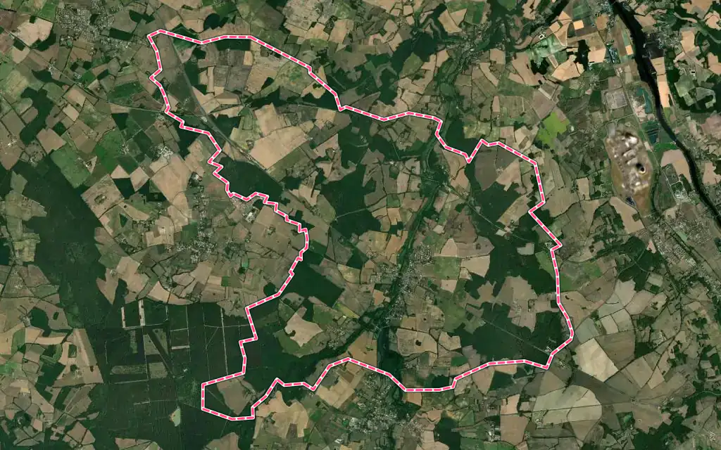 Vue satellite de Lhommaizé avec ses contours administratifs