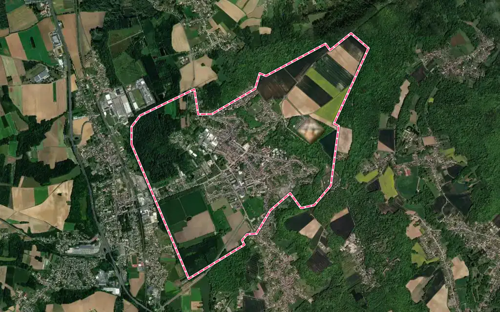 Vue satellite de Liancourt avec ses contours administratifs