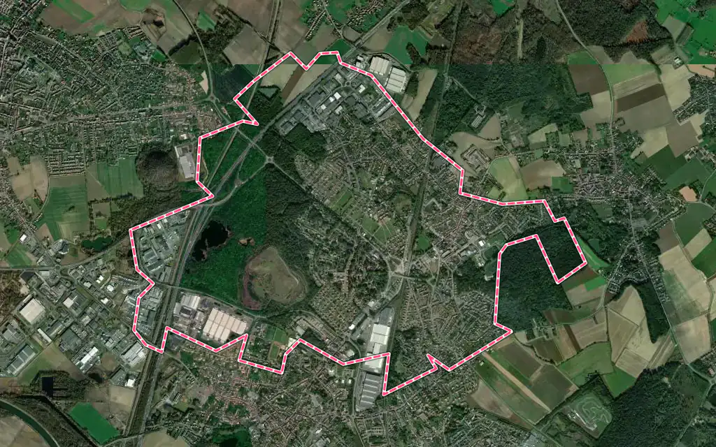 Vue satellite de Libercourt avec ses contours administratifs