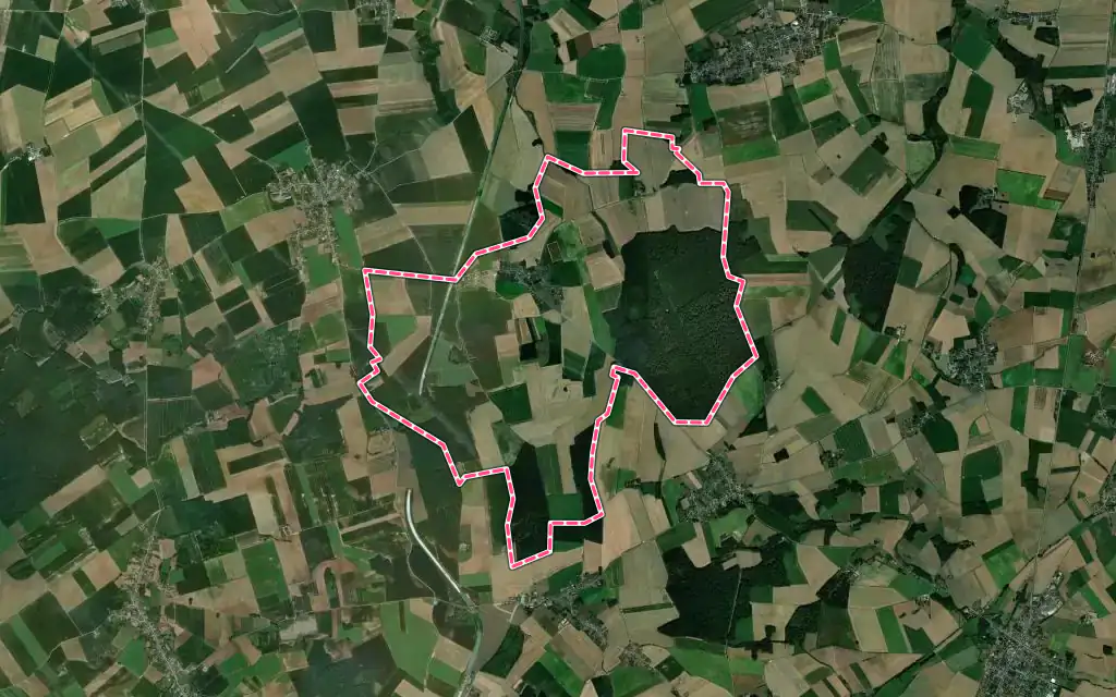Vue satellite de Libermont avec ses contours administratifs