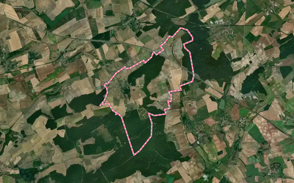 Vue satellite de Lidrezing avec ses contours administratifs