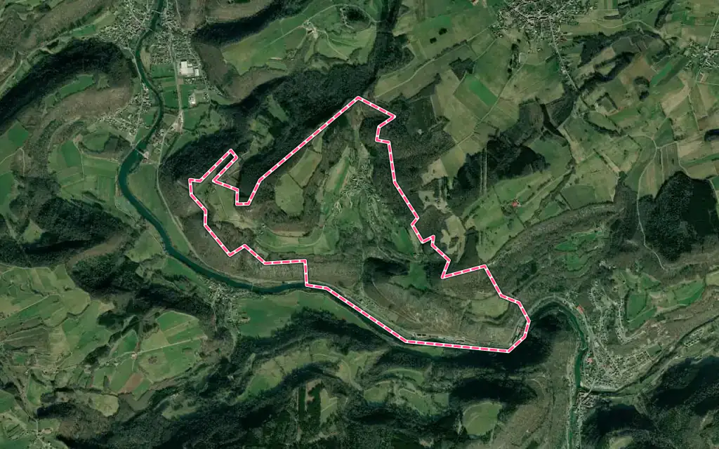 Vue satellite de Liebvillers avec ses contours administratifs