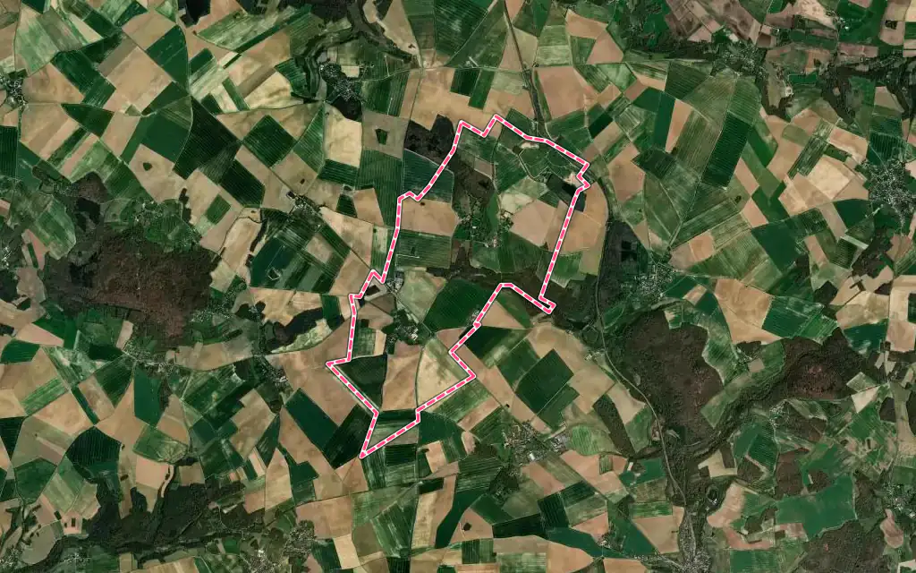 Vue satellite de Lierville avec ses contours administratifs