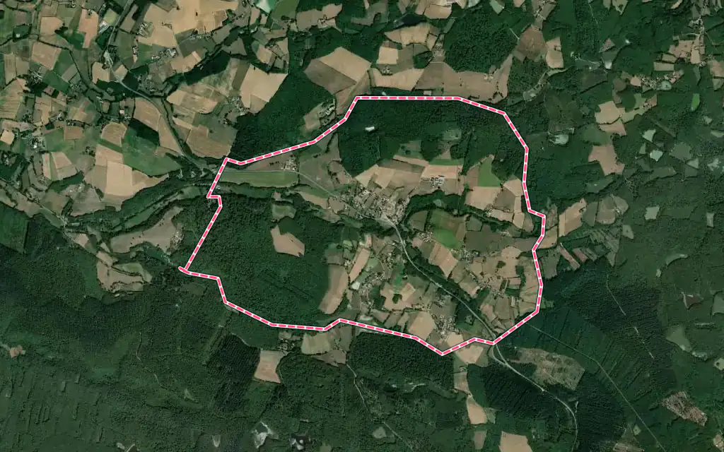 Vue satellite de Lieudieu avec ses contours administratifs