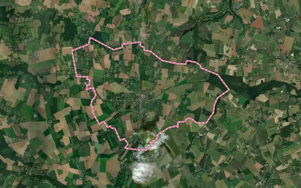 Vue satellite de Lieurey avec ses contours administratifs