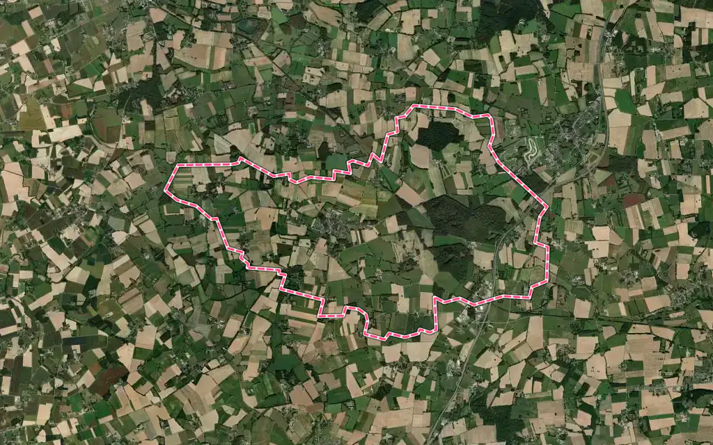 Vue satellite de Lieuron avec ses contours administratifs