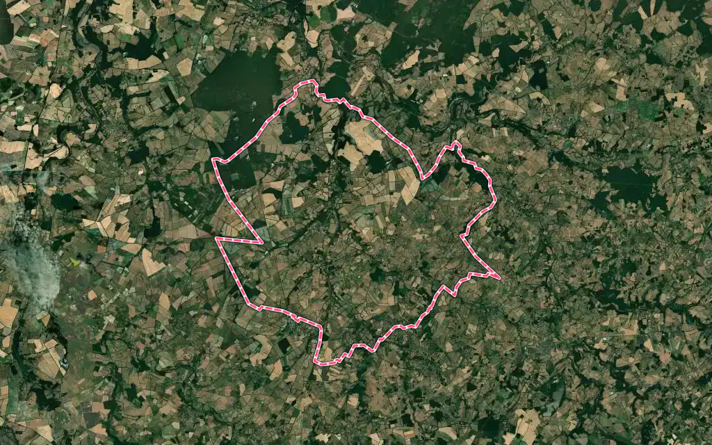 Vue satellite de Lignac avec ses contours administratifs