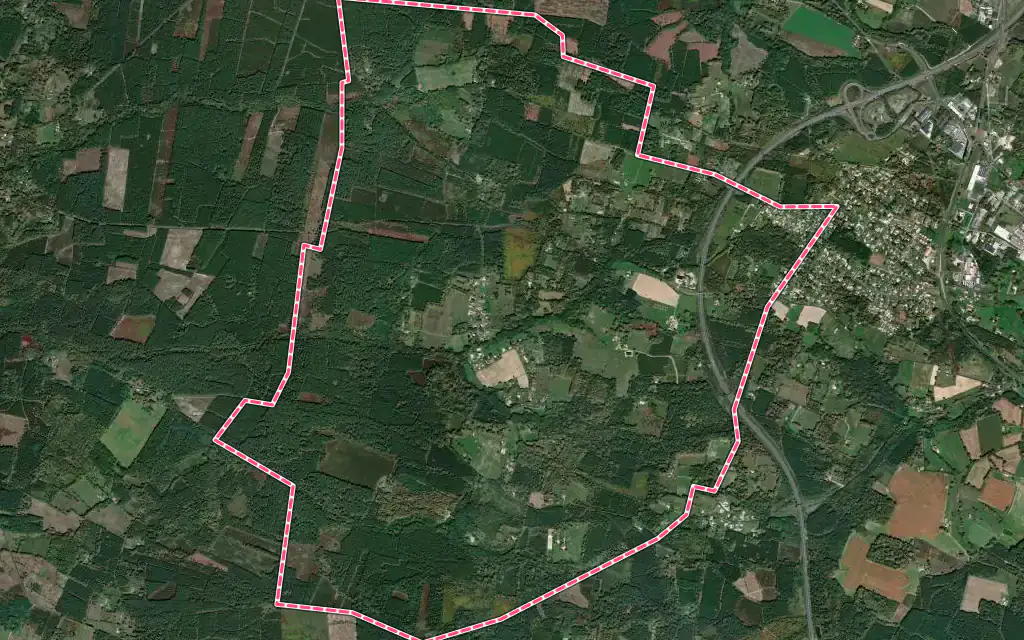 Vue satellite de Lignan-de-Bazas avec ses contours administratifs
