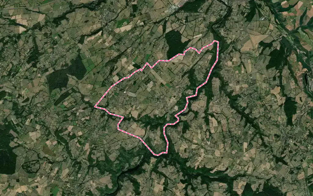 Vue satellite de Lignerolles avec ses contours administratifs