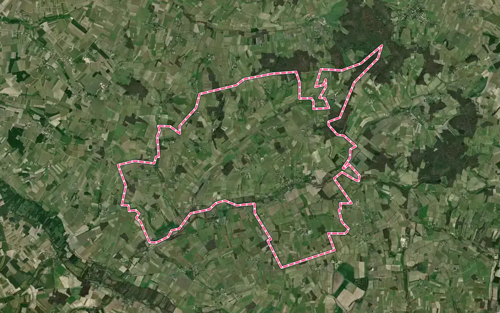 Vue satellite de Lignières-Ambleville avec ses contours administratifs