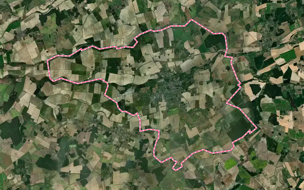 Vue satellite de Ligueil avec ses contours administratifs