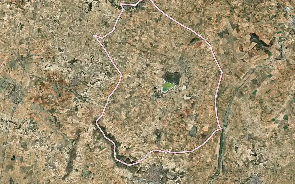 Vista satélite de Lillo con su contorno administrativo
