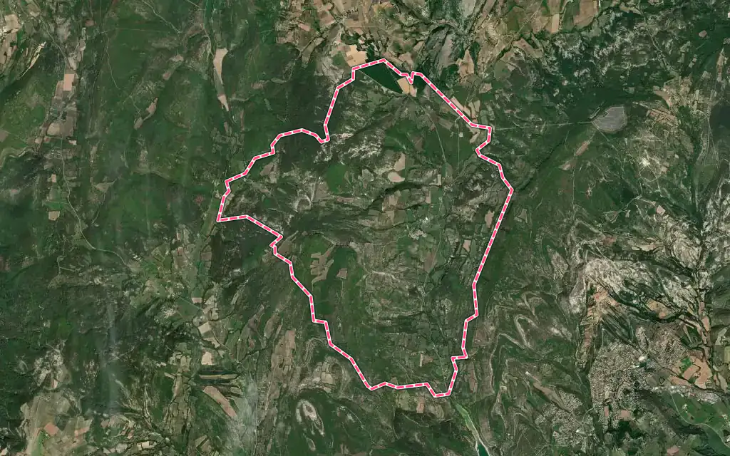 Vue satellite de Limans avec ses contours administratifs