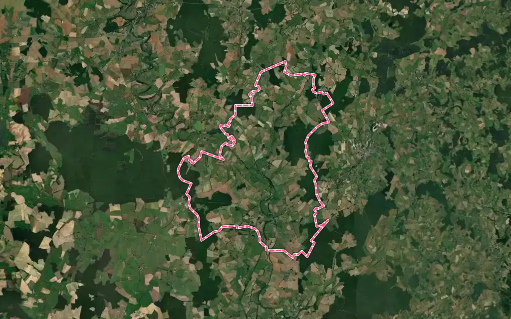 Vue satellite de Limanton avec ses contours administratifs