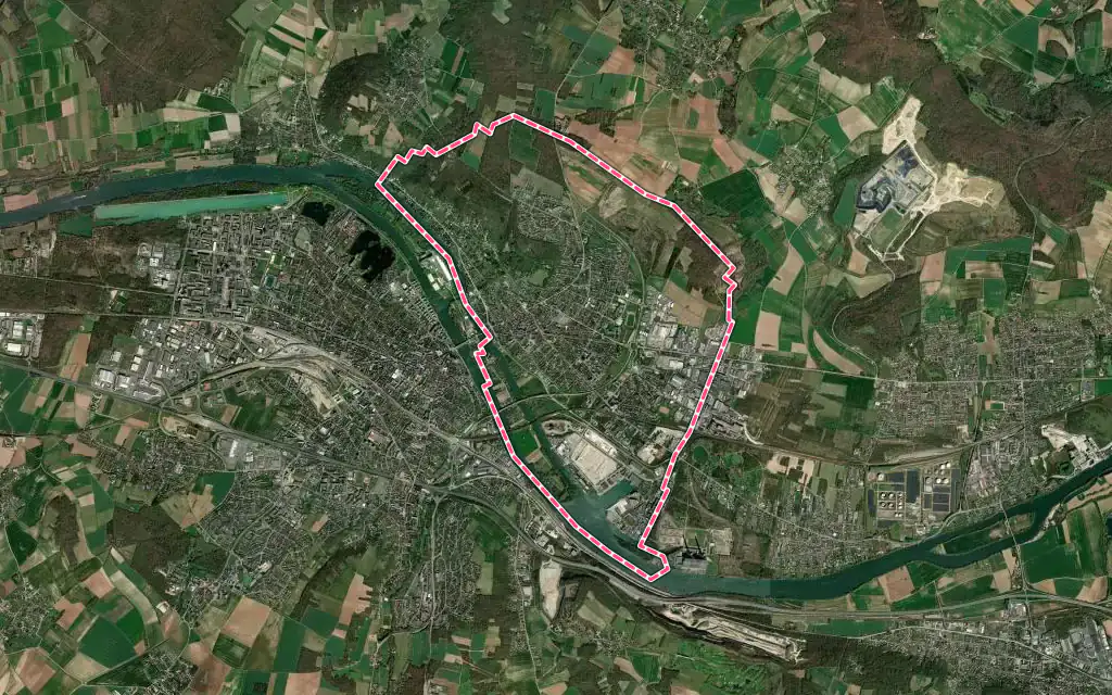 Vue satellite de Limay avec ses contours administratifs