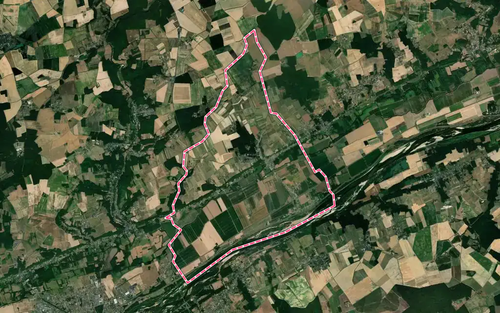 Vue satellite de Limeray avec ses contours administratifs