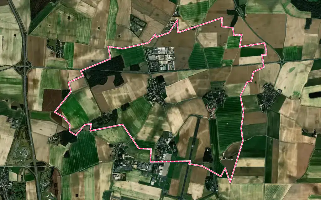 Vue satellite de Limoges-Fourches avec ses contours administratifs
