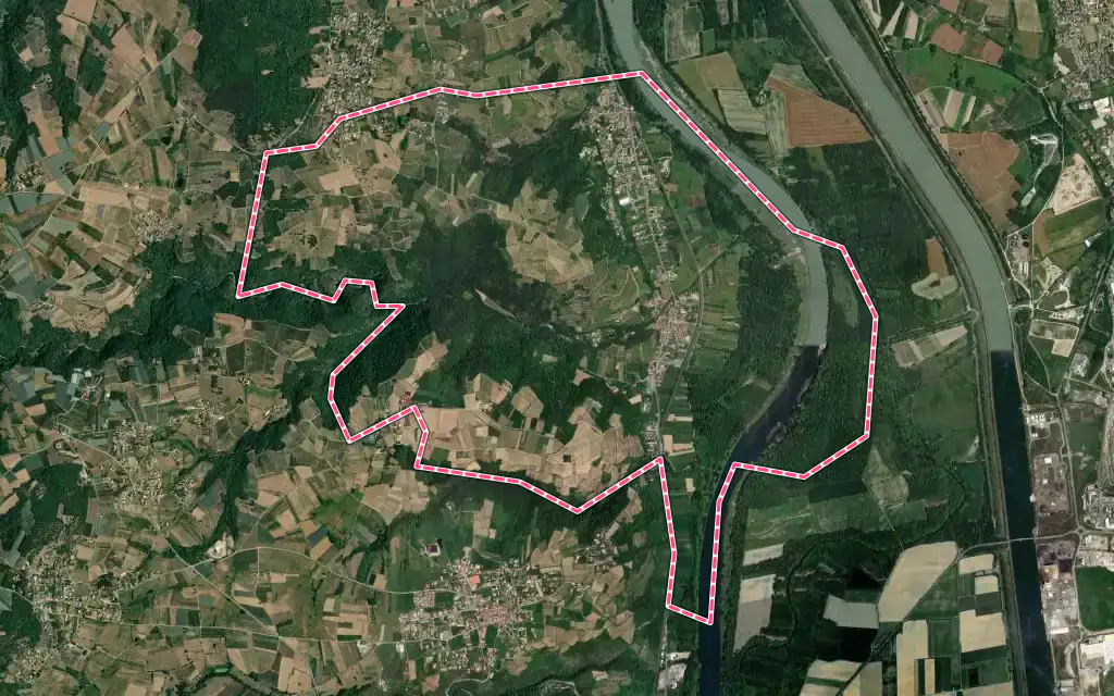 Vue satellite de Limony avec ses contours administratifs