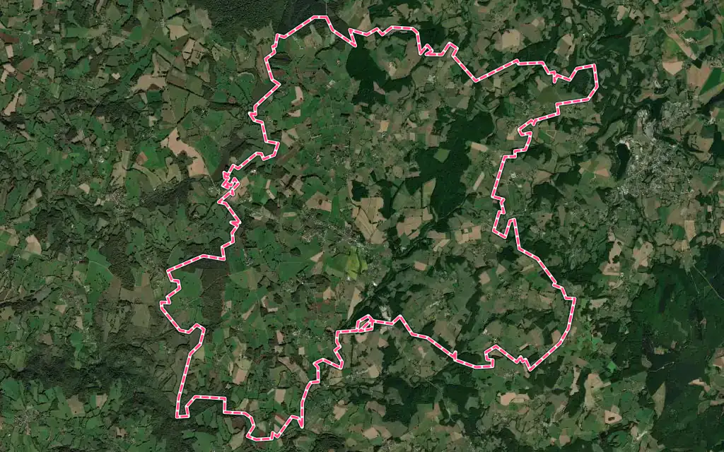 Vue satellite de Linards avec ses contours administratifs