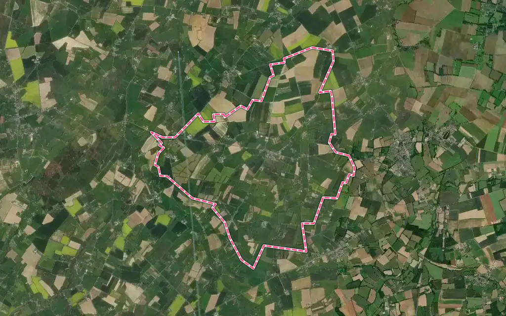 Vue satellite de Lingèvres avec ses contours administratifs