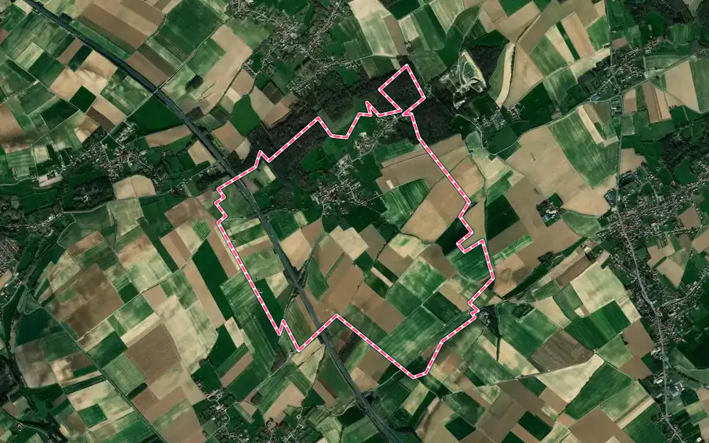 Vue satellite de Linghem avec ses contours administratifs