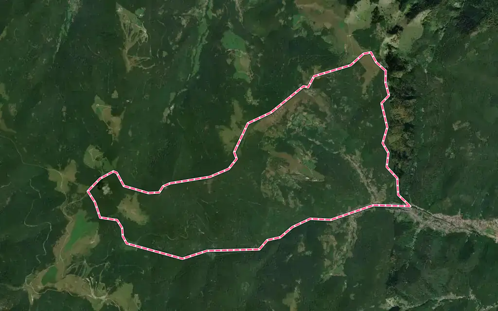 Vue satellite de Linthal avec ses contours administratifs