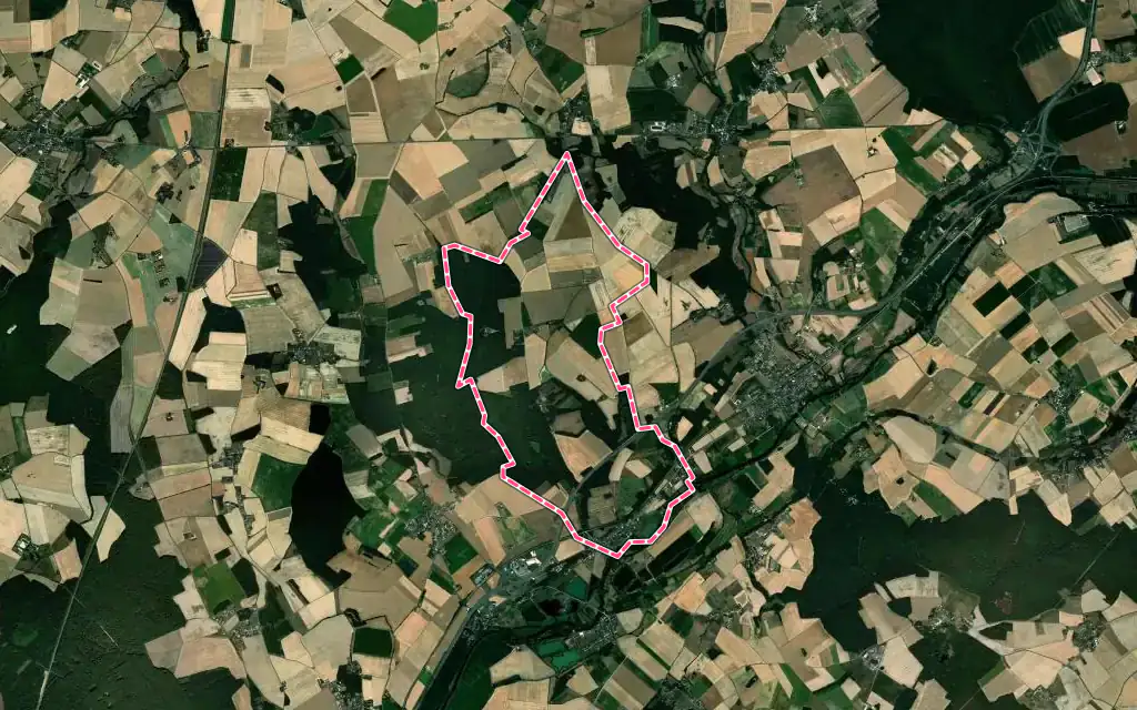 Vue satellite de Lisle avec ses contours administratifs