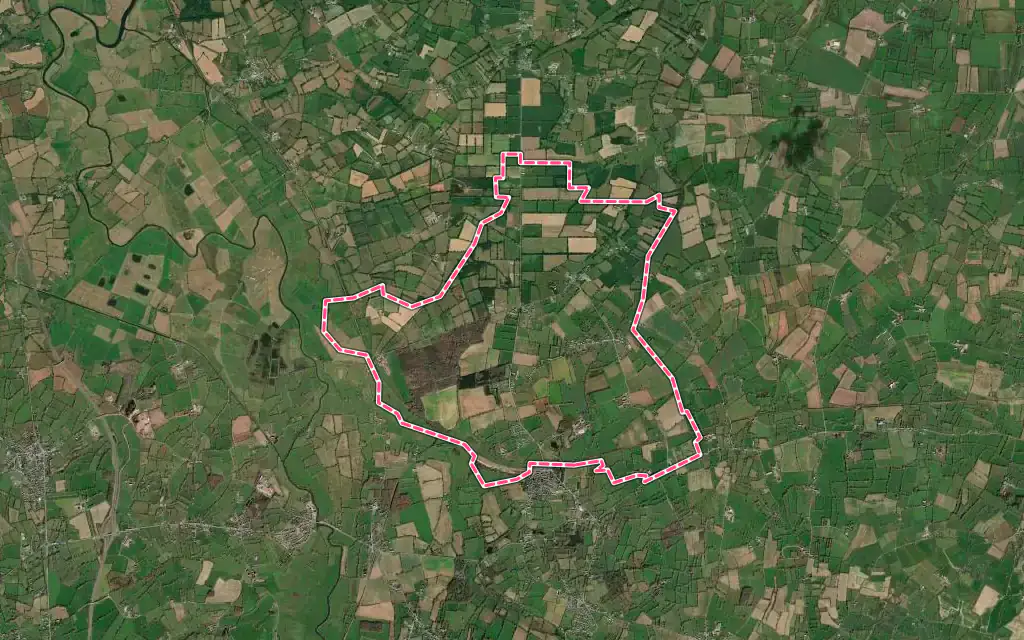 Vue satellite de Lison avec ses contours administratifs