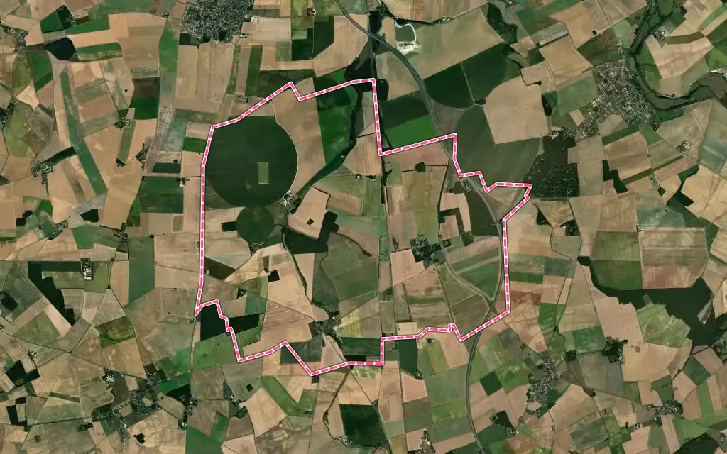 Vue satellite de Lissay-Lochy avec ses contours administratifs