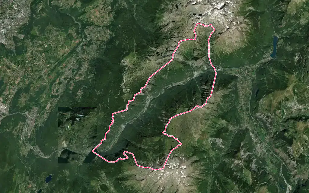 Vue satellite de Livet-et-Gavet avec ses contours administratifs