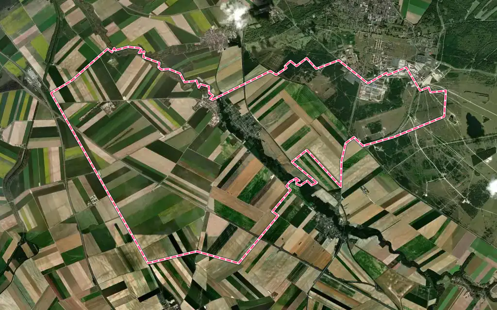 Vue satellite de Livry-Louvercy avec ses contours administratifs