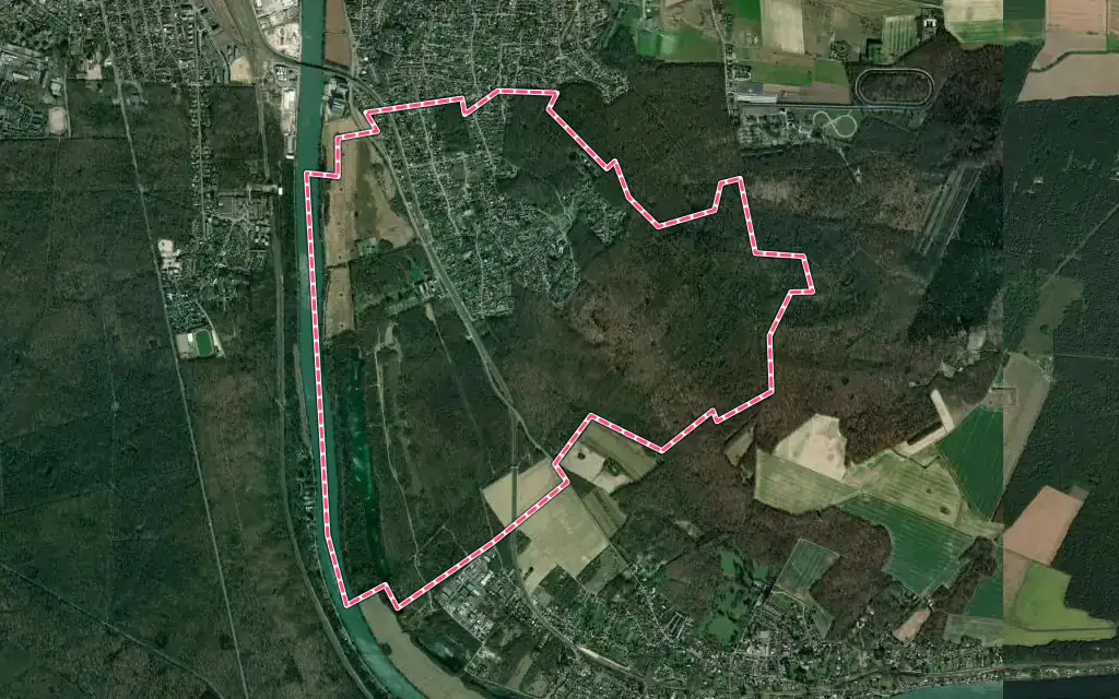 Vue satellite de Livry-sur-Seine avec ses contours administratifs