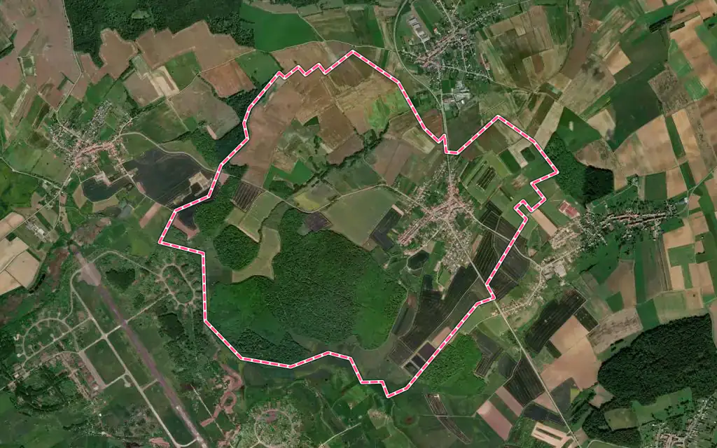 Vue satellite de Lixing-lès-Saint-Avold avec ses contours administratifs