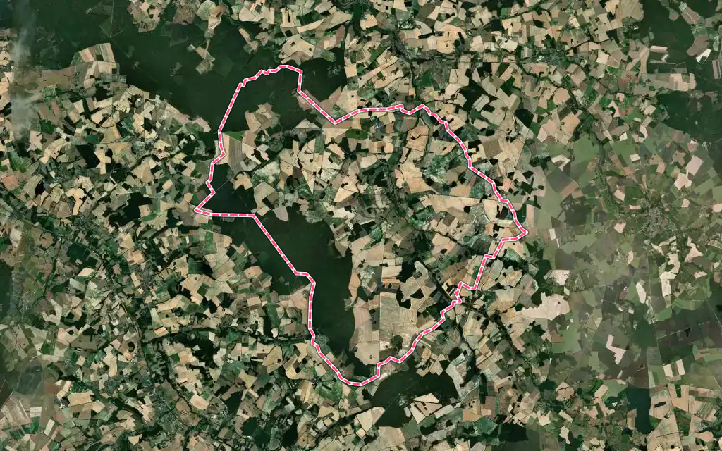 Vue satellite de Loché-sur-Indrois avec ses contours administratifs